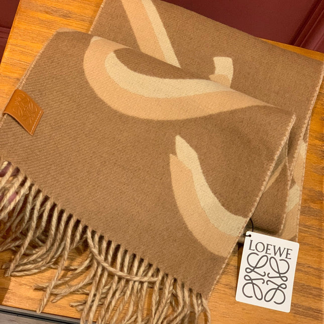 SCARF 190 CM IN CINNAMON BROWN WOOL 408745