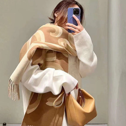 SCARF 190 CM IN CINNAMON BROWN WOOL 408745
