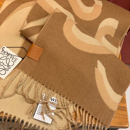 SCARF 190 CM IN CINNAMON BROWN WOOL 408745