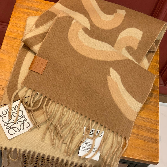 SCARF 190 CM IN CINNAMON BROWN WOOL 408745