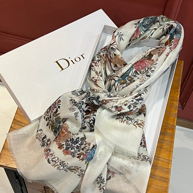 SCARF 200 CM IN WHITE MIX COLORFUL CASHMERE 413823