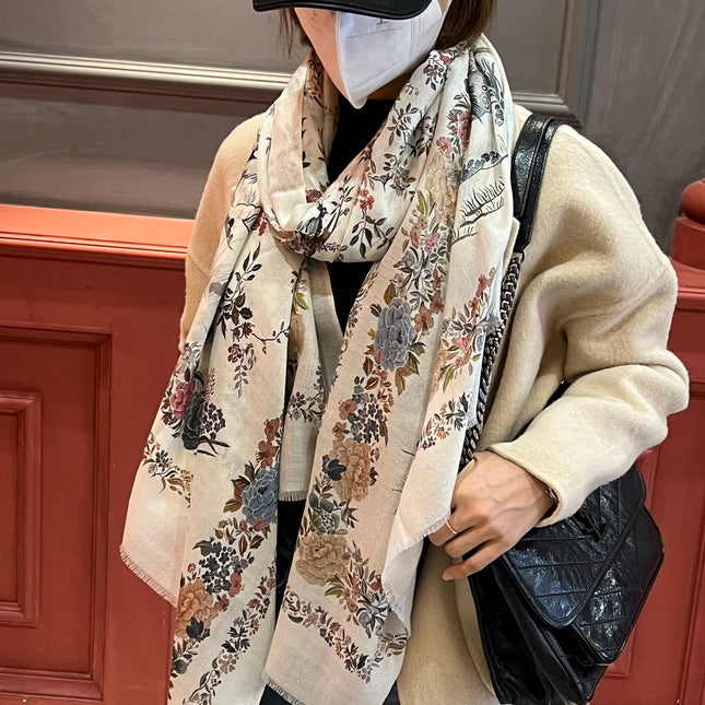 SCARF 200 CM IN WHITE MIX COLORFUL CASHMERE 413823