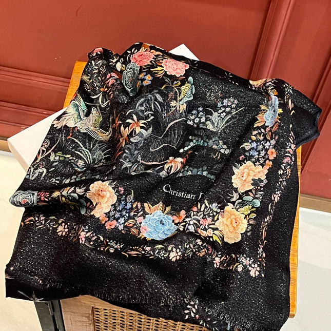 SCARF 200 CM IN BLACK MIX COLORFUL CASHMERE 413824