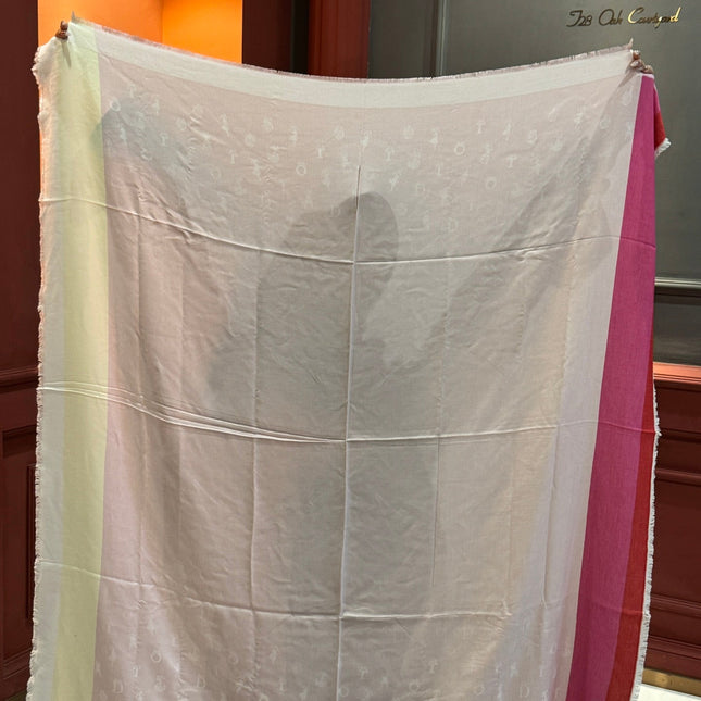 SHAWL 140 CM IN LIGHT PINK CASHMERE AND SILK 413801