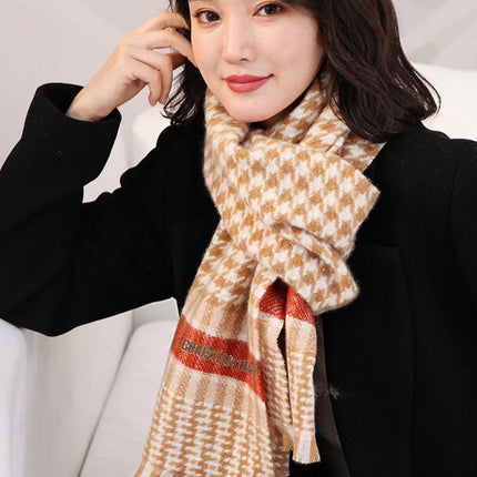 SCARF 190 CM IN PEANUT BROWN MIX WHITE CASHMERE 416802