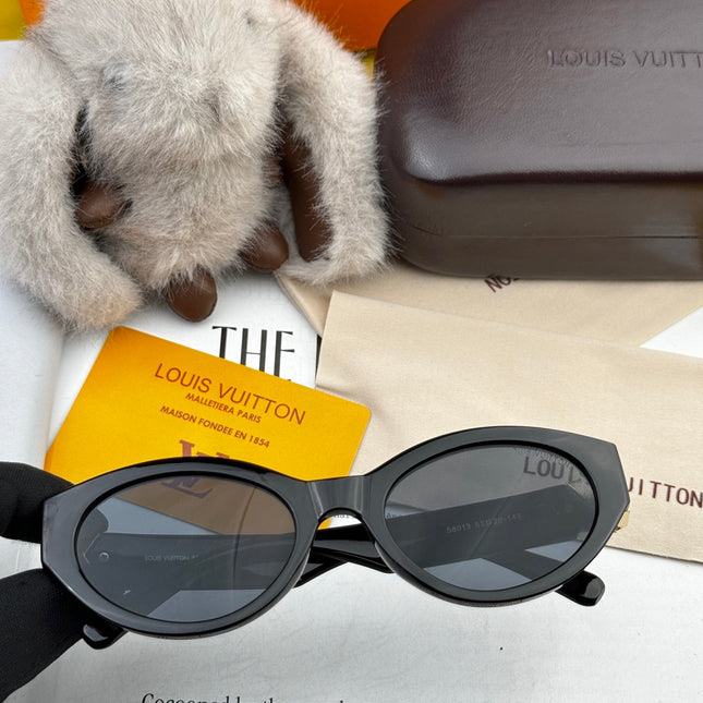 CAT EYE SUNGLASSES L35801 IN BLACK ACETATE