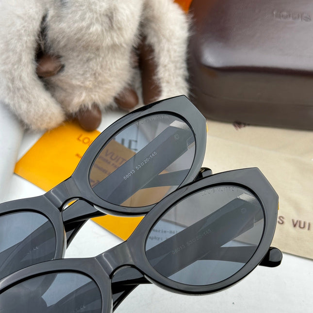CAT EYE SUNGLASSES L35801 IN BLACK ACETATE