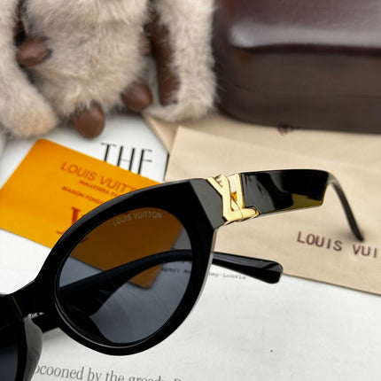 CAT EYE SUNGLASSES L35801 IN BLACK ACETATE