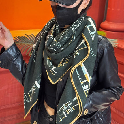 HERMES 25S SCARF 140 IN CASHMERE SILK 727320