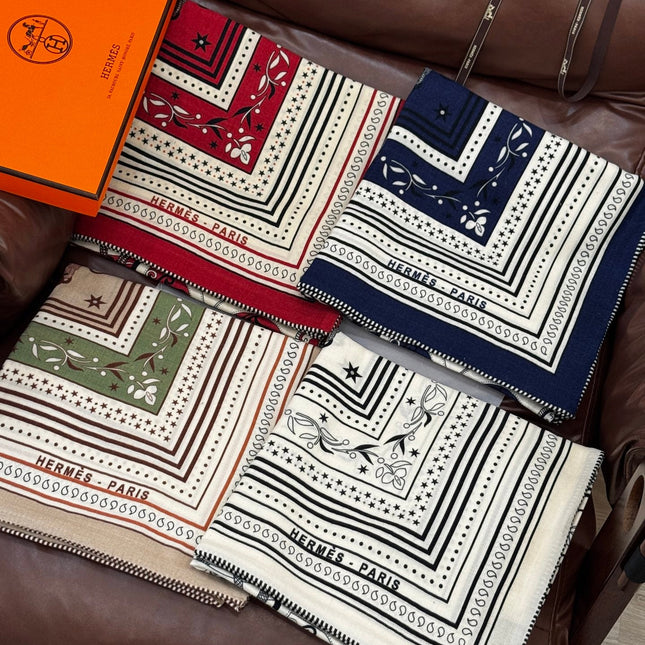 HERMES 25S SCARF 140 IN CASHMERE SILK 727317