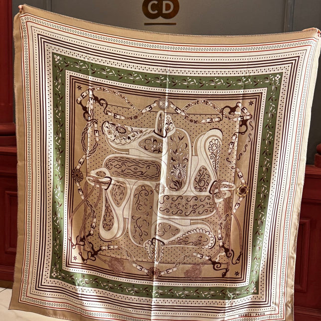 HERMES 25S SCARF 140 IN CASHMERE SILK 727318