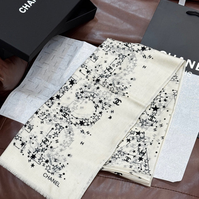 CHANEL 25S SCARF 200 IN CASHMERE 728987