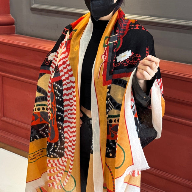 HERMES 25S SCARF 200 IN CASHMERE SILK 730598