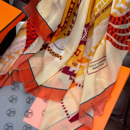 HERMES 25S SCARF 200 IN CASHMERE SILK 730599