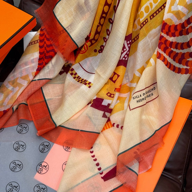 HERMES 25S SCARF 200 IN CASHMERE SILK 730599