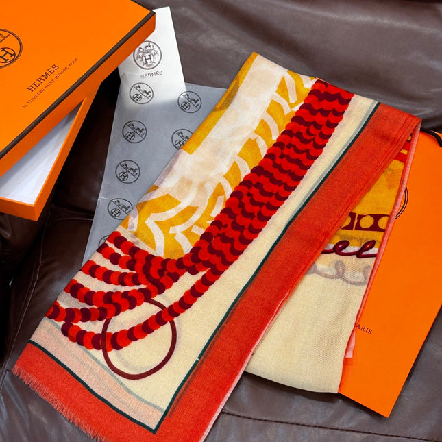 HERMES 25S SCARF 200 IN CASHMERE SILK 730599