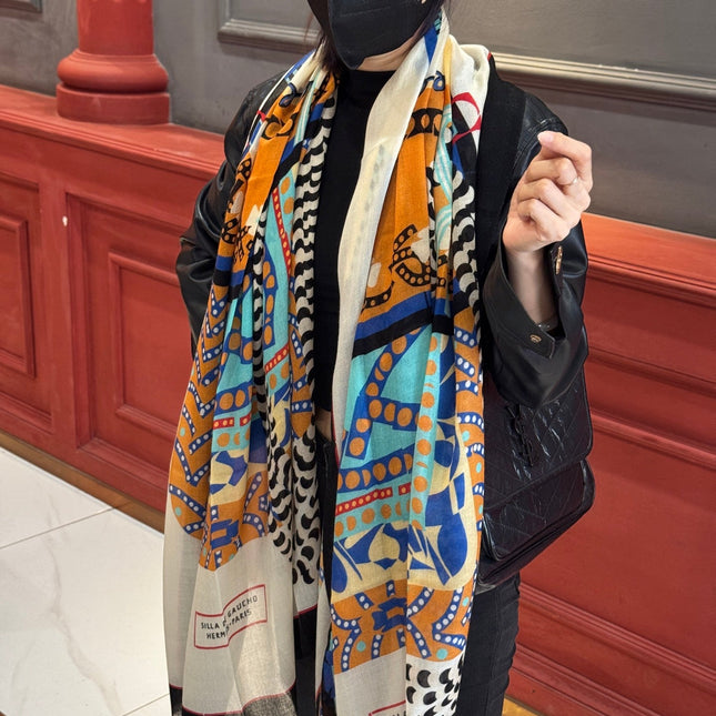 HERMES 25S SCARF 200 IN CASHMERE SILK 730600