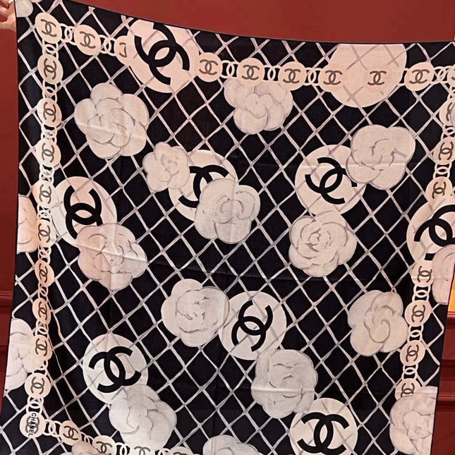 CHANEL 25S SCARF 110 IN CASHMERE SILK 730603