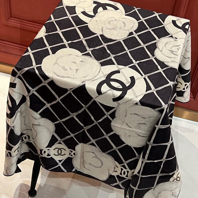 CHANEL 25S SCARF 110 IN CASHMERE SILK 730603