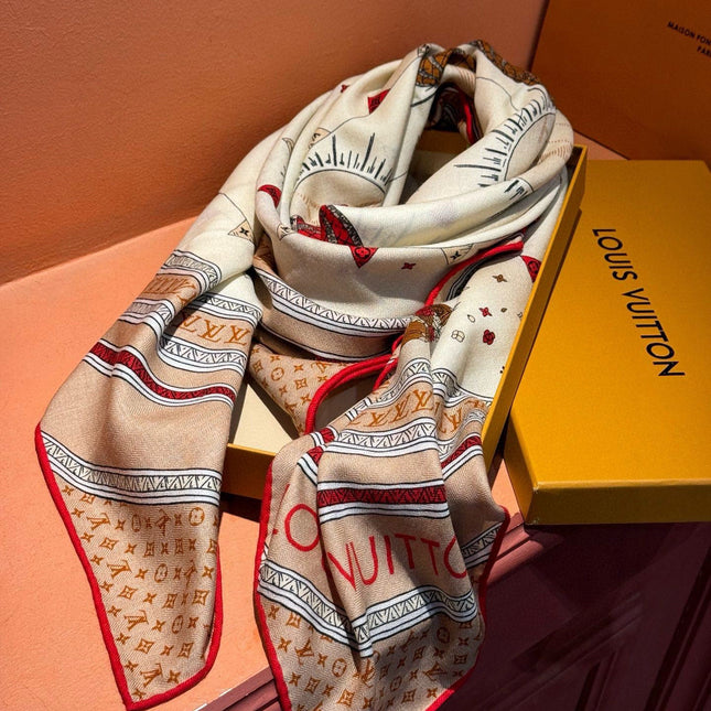LV SCARF 140 CM IN SILK 730621