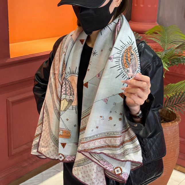 LV SCARF 140 CM IN SILK 730622