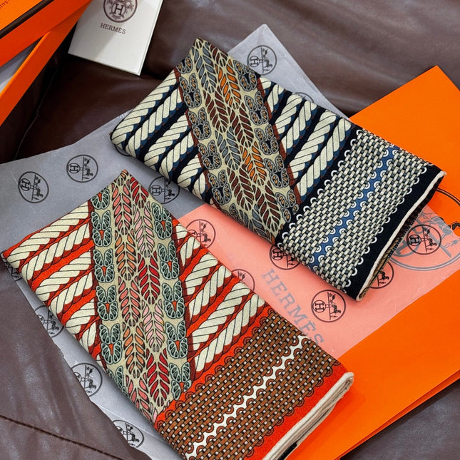 HERMES 25S SCARF 140 IN SILK TWILL 733918