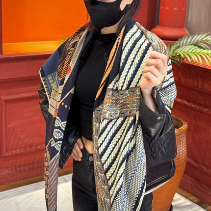 HERMES 25S SCARF 140 IN SILK TWILL 733917