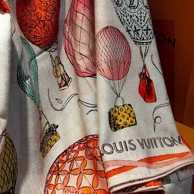 LV SCARF 140 CM IN WOOL MIX SILK 735799