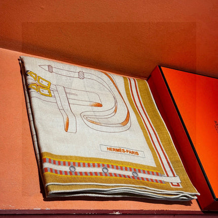 HERMES 25S SCARF 140 IN SILK AND CASHMERE 735808