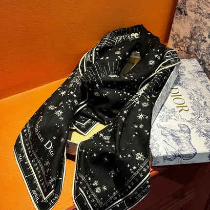DIOR SCARF 140 CM IN SILK-CASHMERE BLEND 735816