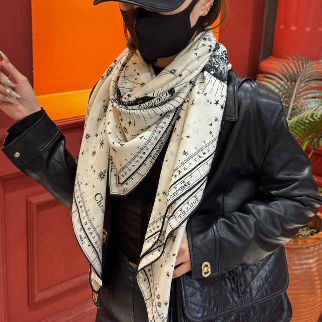 DIOR SCARF 140 CM IN SILK-CASHMERE BLEND 735817