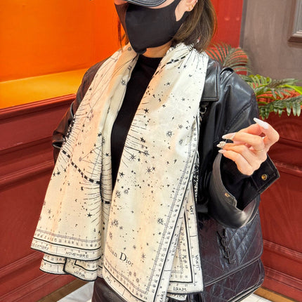 DIOR SCARF 140 CM IN SILK-CASHMERE BLEND 735817