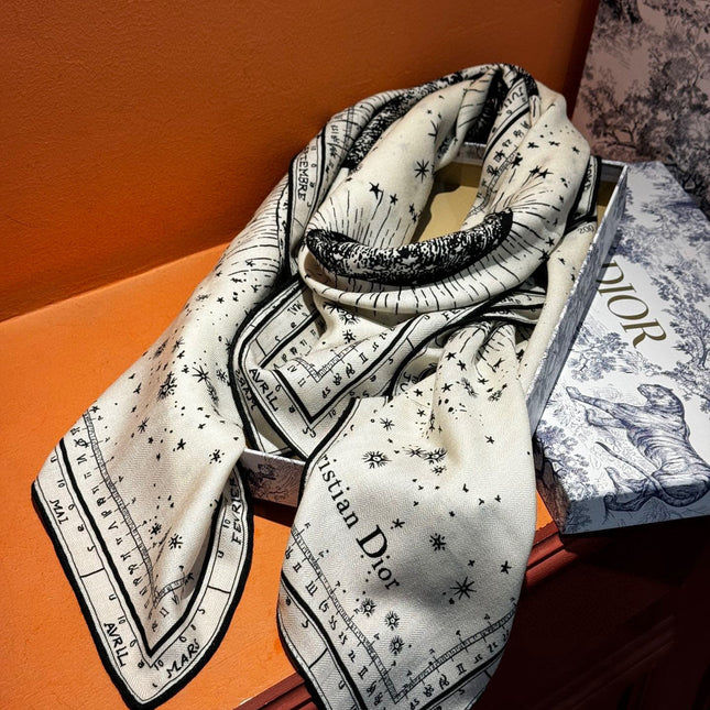 DIOR SCARF 140 CM IN SILK-CASHMERE BLEND 735817