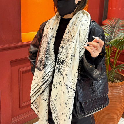 DIOR SCARF 140 CM IN SILK-CASHMERE BLEND 735817