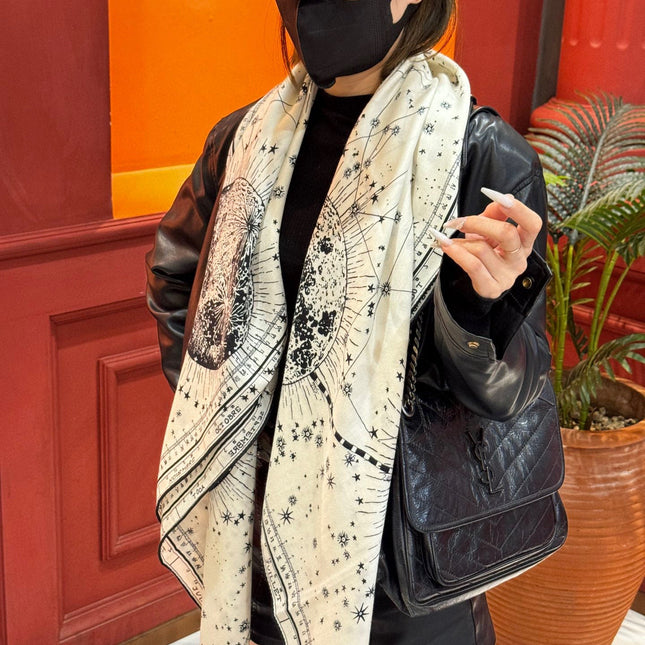 DIOR SCARF 140 CM IN SILK-CASHMERE BLEND 735817