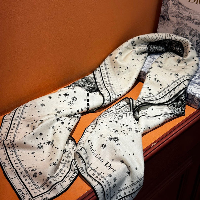 DIOR SCARF 140 CM IN SILK-CASHMERE BLEND 735817