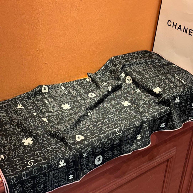 CHANEL 25S SCARF 110 IN CASHMERE SILK 738477