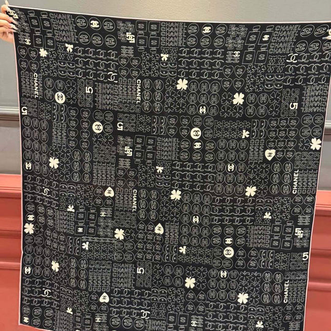 CHANEL 25S SCARF 110 IN CASHMERE SILK 738477