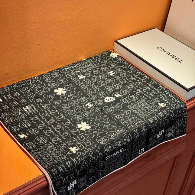CHANEL 25S SCARF 110 IN CASHMERE SILK 738477