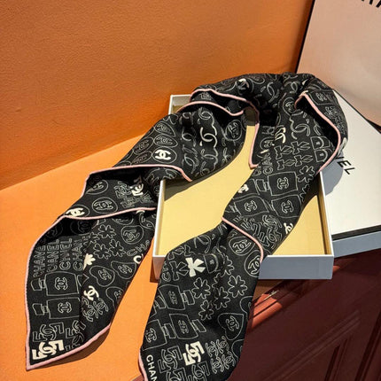 CHANEL 25S SCARF 110 IN CASHMERE SILK 738477