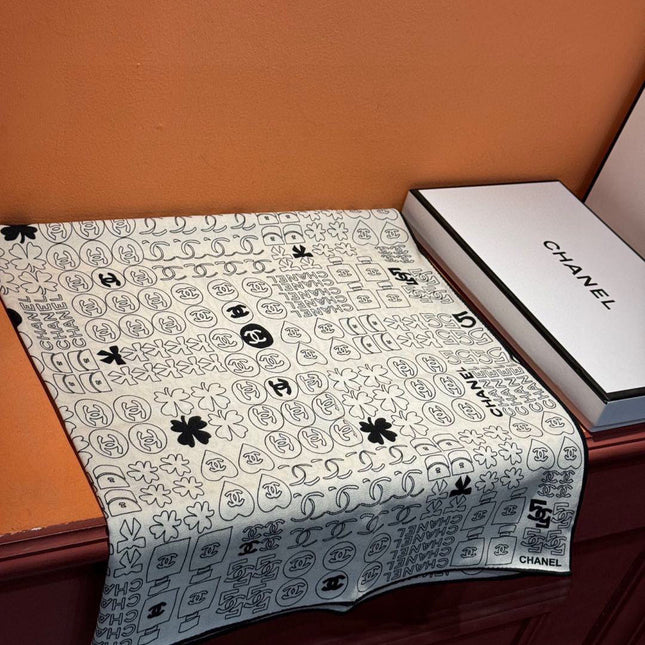 CHANEL 25S SCARF 110 IN CASHMERE SILK 738478