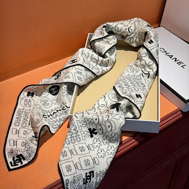 CHANEL 25S SCARF 110 IN CASHMERE SILK 738478