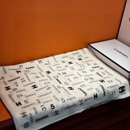 CHANEL 25S SCARF 180 IN CASHMERE SILK 738479