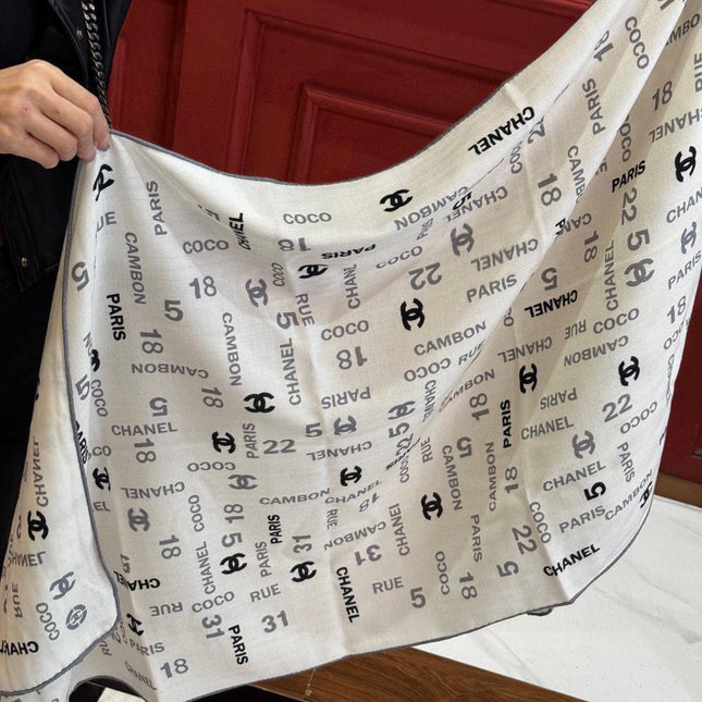 CHANEL 25S SCARF 180 IN CASHMERE SILK 738479