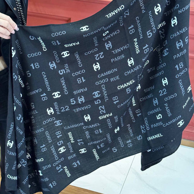CHANEL 25S SCARF 180 IN CASHMERE SILK 738480