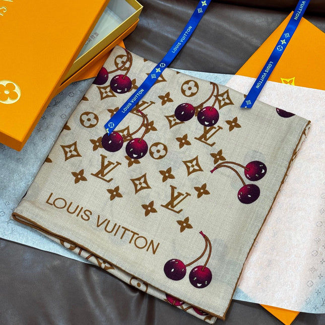 LV SCARF 140 CM IN WOOL MIX SILK 737263