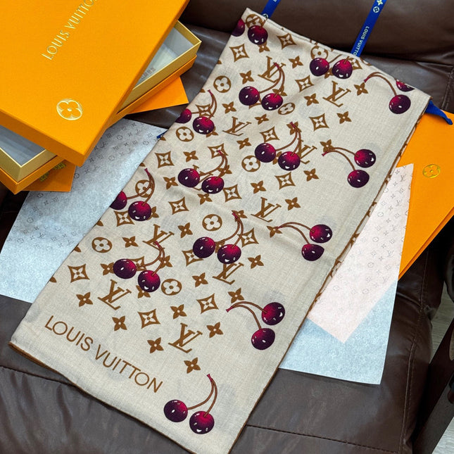 LV SCARF 140 CM IN WOOL MIX SILK 737263