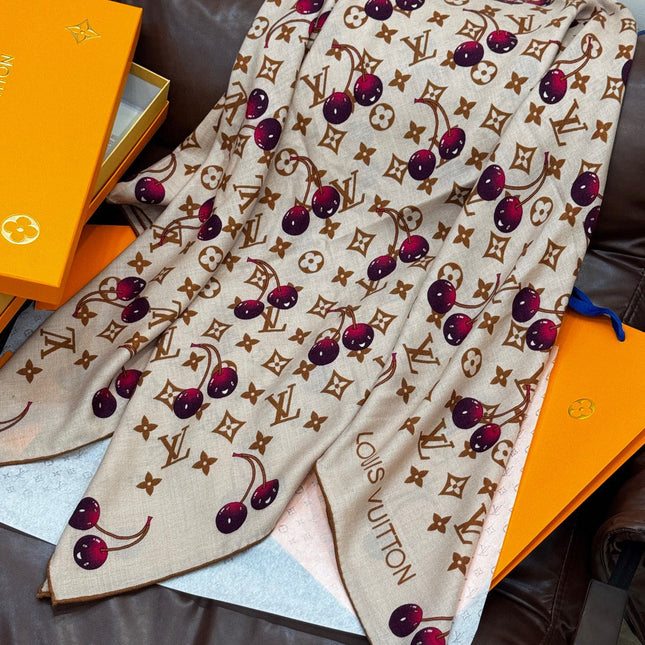 LV SCARF 140 CM IN WOOL MIX SILK 737263