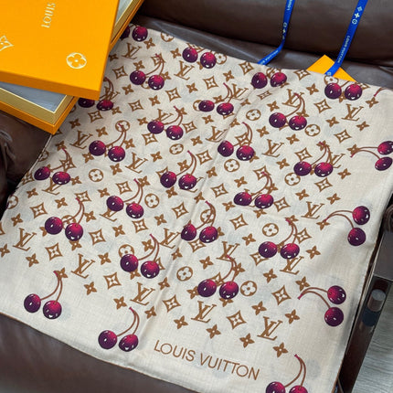 LV SCARF 140 CM IN WOOL MIX SILK 737263