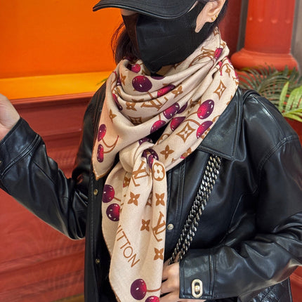LV SCARF 140 CM IN WOOL MIX SILK 737263